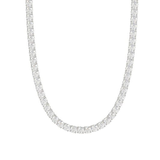 14K WHITE GOLD 10 1/3CT 18" ROUND DIAMOND LADIES TENNIS NECKLACE