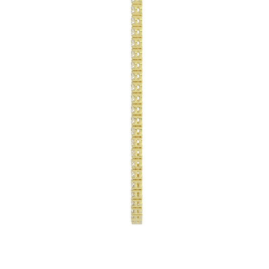 14K YELLOW GOLD 4.00CT 16'' ROUND DIAMOND LADIES TENNIS NECKLACE