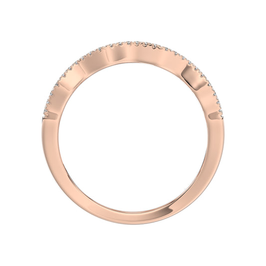 14K Rose Gold 1.00Ct Round Blue & Dark Brown Diamond Ladies Band Multi Color Fine Jewelry