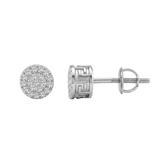 Ladies Sterling Silver 0.10Ct Round Diamond Fashion Earrings Classic Ladies Diamond Jewelry