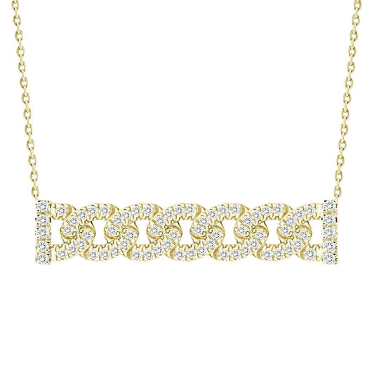 LADIES NECKLACE 0.25CT ROUND DIAMOND 10K YELLOW GOLD