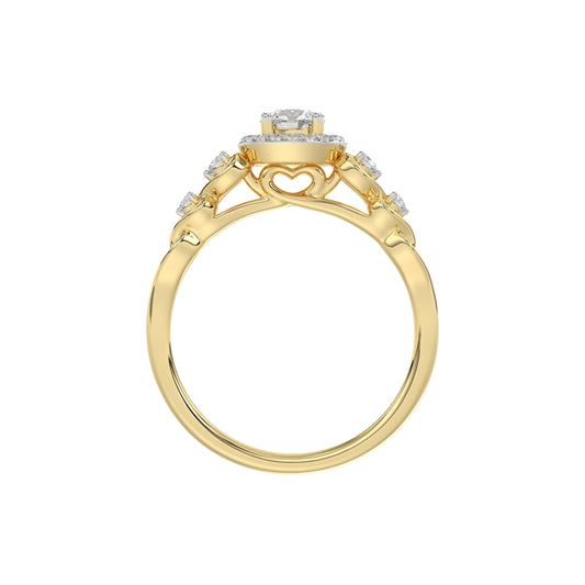 LADIES RING 0.20CT ROUND DIAMOND 10K YELLOW GOLD
