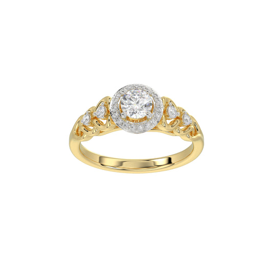 LADIES RING 0.20CT ROUND DIAMOND 10K YELLOW GOLD
