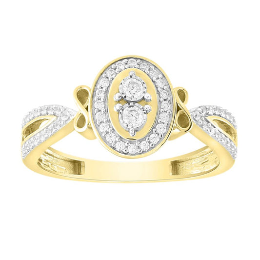 LADIES RING 0.25CT ROUND DIAMOND 10K YELLOW GOLD