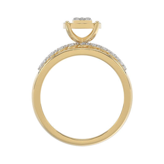 LADIES TRIO SET 0.50CT ROUND DIAMOND 10K YELLOW GOLD