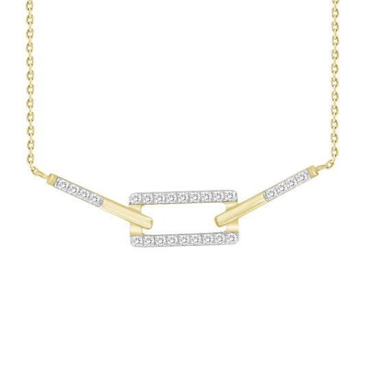 LADIES NECKLACE 0.25CT ROUND DIAMOND 10K YELLOW GOLD