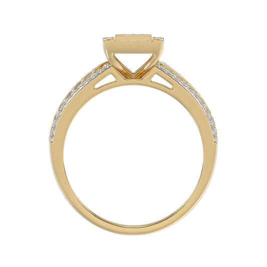 LADIES TRIOS SET 0.50CT ROUND DIAMOND 10K YELLOW GOLD