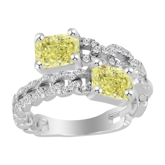 LADIES BAND 0.75CT ROUND/BAGUETTE DIAMOND 14K WHITE GOLD