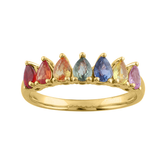 LADIES RING 1.40CT PEAR DIAMOND 14K YELLOW GOLD (COLOUR STONE MIX-1.40CT)