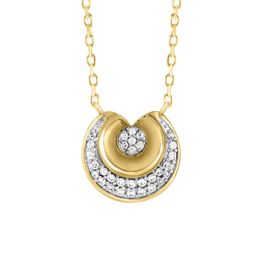 LADIES NECKLACE 0.10CT ROUND DIAMOND 10K YELLOW GOLD