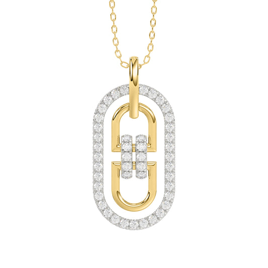 LADIES PENDANT 0.25CT ROUND DIAMOND 14K YELLOW GOLD