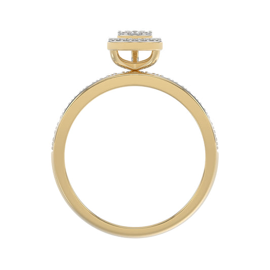 LADIES TRIO SET 1.00CT ROUND/BAGUETTE DIAMOND 10K YELLOW GOLD