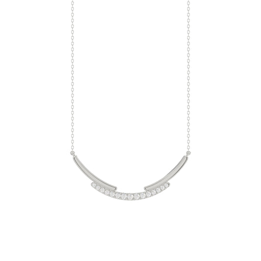 LADIES NECKLACE 0.25CT ROUND DIAMOND 14K WHITE GOLD