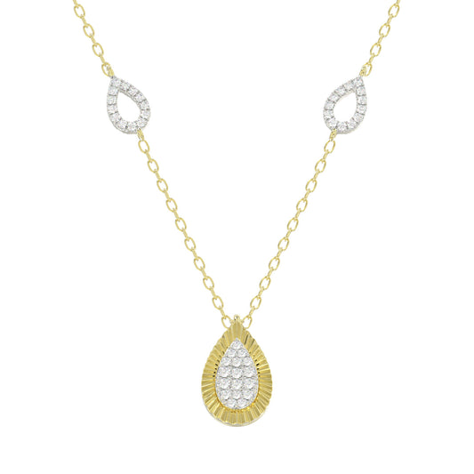LADIES NECKLACE 0.25CT ROUND DIAMOND 10K YELLOW GOLD
