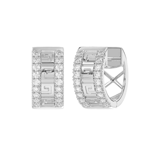 0.25CT Round Diamond Hoop Earrings For Women In Sterling Silver Fashion Jewelry