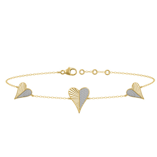 LADIES BRACELET 0.25CT ROUND DIAMOND 10K YELLOW GOLD