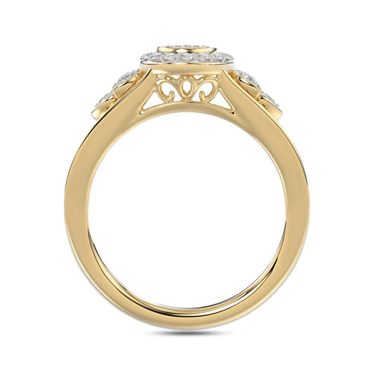 LADIES RING 0.33CT ROUND DIAMOND 10K YELLOW GOLD