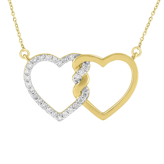 LADIES NECKLACE 0.20CT ROUND DIAMOND 10K YELLOW GOLD