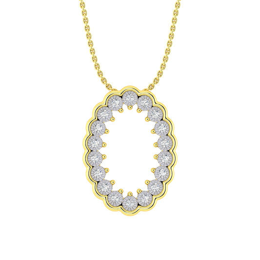 LADIES NECKLACE 0.20CT ROUND DIAMOND 10K YELLOW GOLD