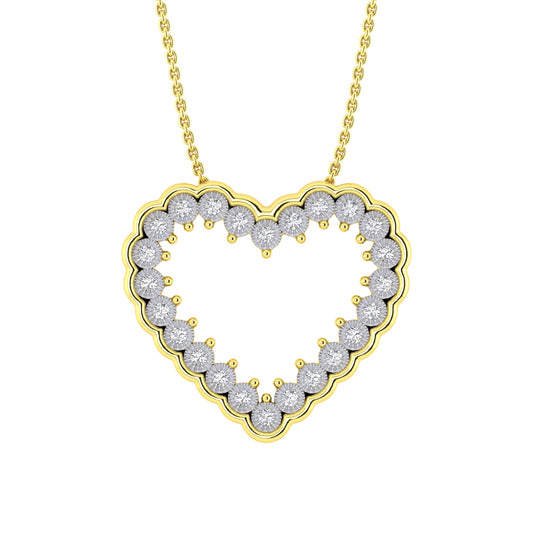 LADIES NECKLACE 0.20CT ROUND DIAMOND 10K YELLOW GOLD