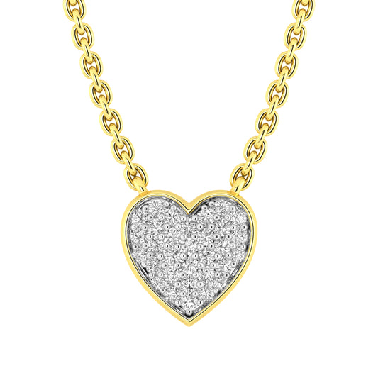 LADIES NECKLACE 0.15CT ROUND DIAMOND 10K YELLOW GOLD