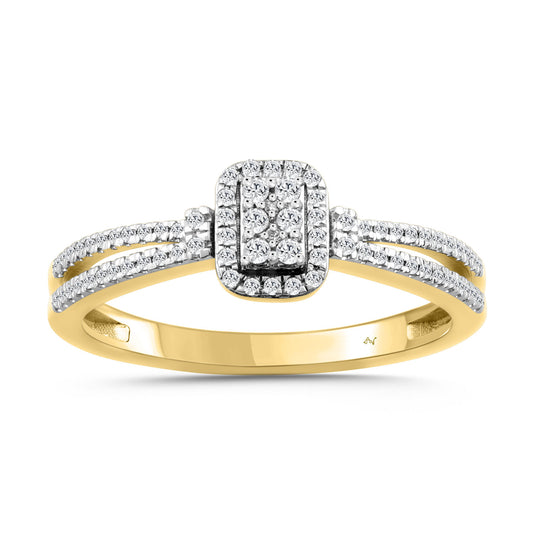 LADIES RING 0.20CT ROUND DIAMOND 10K YELLOW GOLD