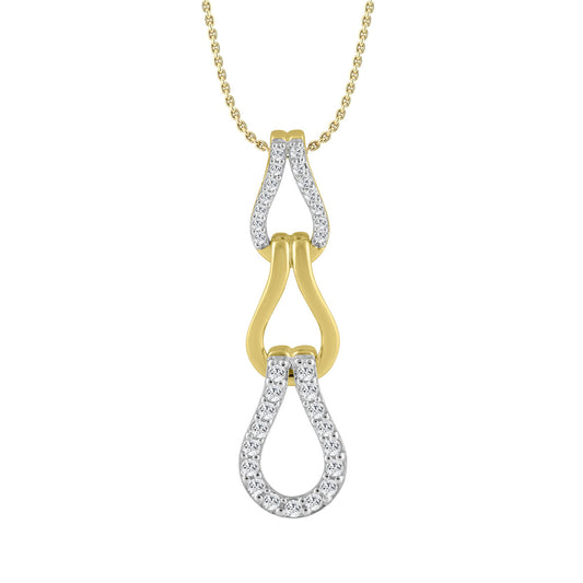 LADIES PENDANT WITH CHAIN 0.25CT ROUND DIAMOND 10K YELLOW GOLD