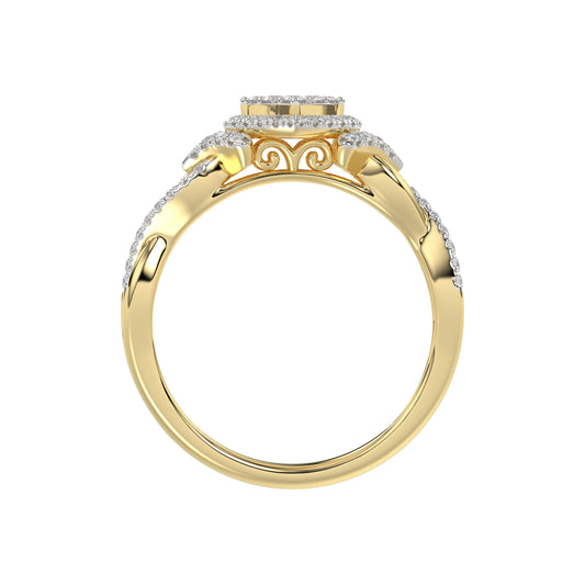 LADIES RING 0.25CT ROUND DIAMOND 10K YELLOW GOLD