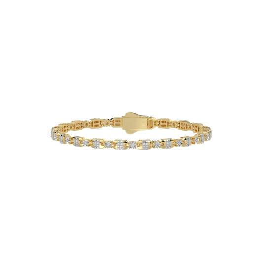 Elegant 10K Yellow Gold Ladies Bracelet With 0.33 Ct Round Diamonds. A Graceful And Minimal Fine Jewelry Design Perfect For Gifting.