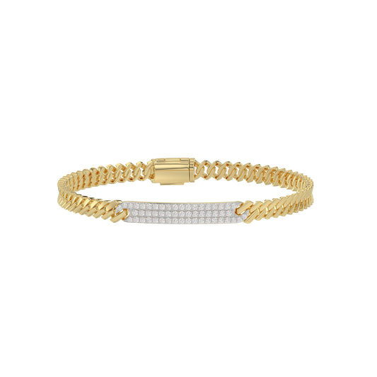 Elegant 10K Yellow Gold Ladies Bracelet With 0.62 Ct Round Diamonds. A Graceful And Minimal Fine Jewelry Design Perfect For Gifting.