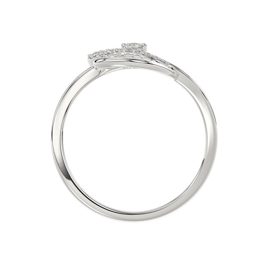 Ladies Elysian Heart Ring 0.15Ct Round Diamond Sterling Silver White � Romantic Fine Jewelry For Women