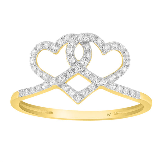 LADIES RING 0.15CT ROUND DIAMOND 10K YELLOW GOLD