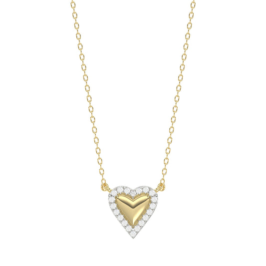 LADIES NECKLACE 0.10CT ROUND DIAMOND 10K YELLOW GOLD