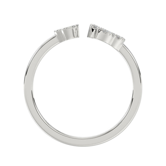 Sterling Silver Diamond Fashion Ring For Women 0.10 Ct Round Cut Elegant Ladies Ring