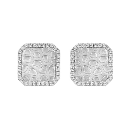0.16 Ct Round Diamond Halo Earrings For Women Sterling Silver Stylish Jewelry Gift