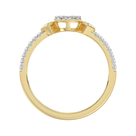 LADIES RING 0.33CT ROUND DIAMOND 10K YELLOW GOLD
