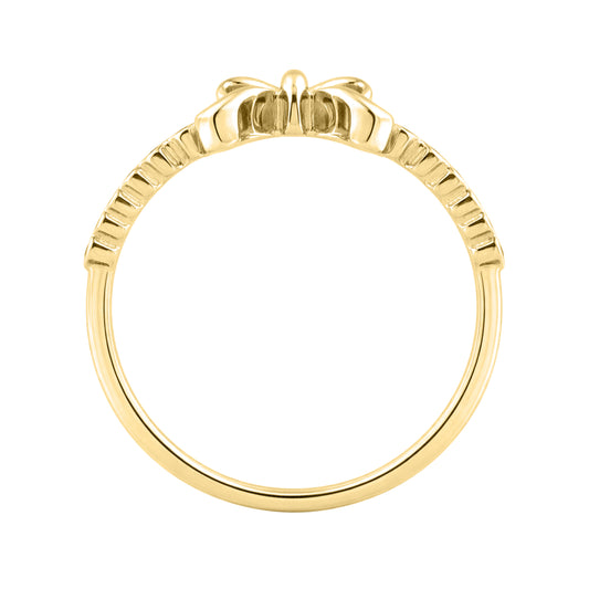 Classic 0.10Ct Round Diamond Ring In Yellow Gold For Women