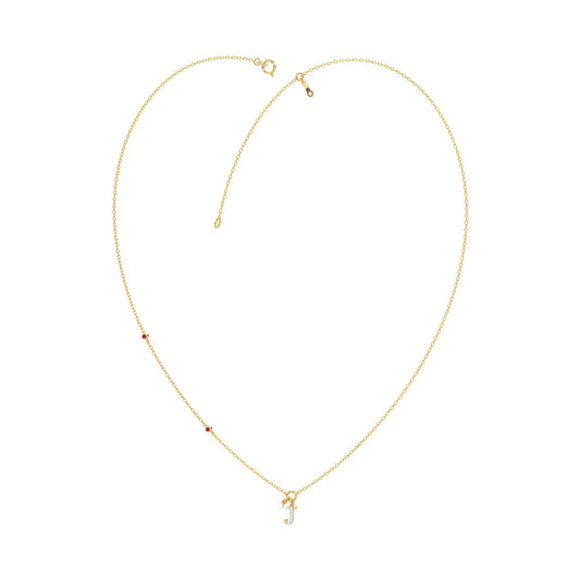 LADIES NECKLACE 0.10CT ROUND DIAMOND 10K YELLOW GOLD