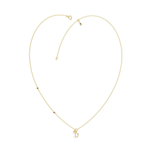 LADIES NECKLACE 0.10CT ROUND DIAMOND 10K YELLOW GOLD