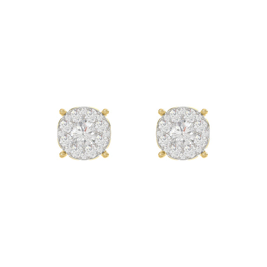 LADIES EARRINGS 0.30CT ROUND DIAMOND 14K YELLOW GOLD (SI QUALITY)