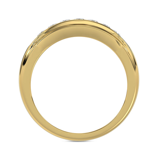 MEN'S BAND 0.50CT ROUND DIAMOND 10K YELLOW GOLD