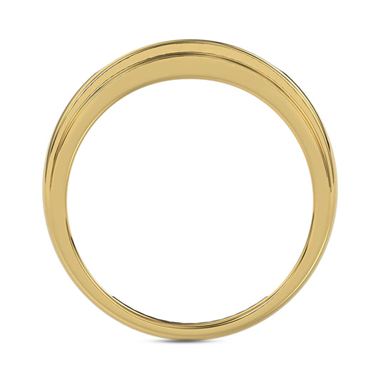 MEN'S BAND 0.25CT ROUND DIAMOND 10K YELLOW GOLD