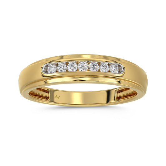 MEN'S BAND 0.25CT ROUND DIAMOND 10K YELLOW GOLD