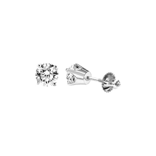 14K White Gold Round Diamond Stud Earrings 0.25CT Elegant Women�S Diamond Jewelry