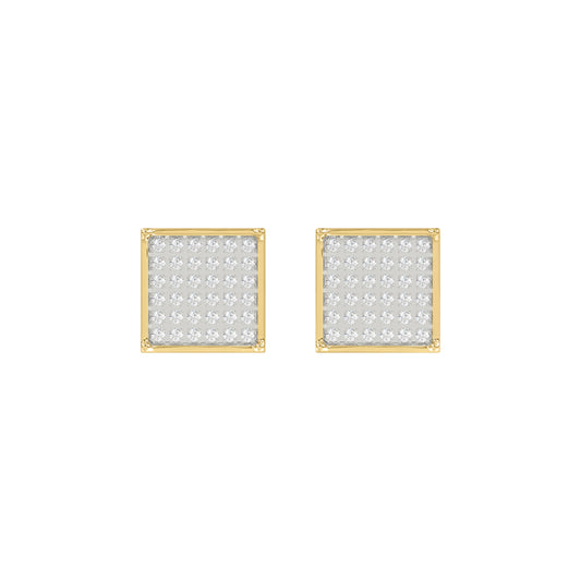 10K Yellow Gold 0.25Ct Round Diamond 4 Prong Yuva Earrings Elegant Fashion Earrings Jewelry