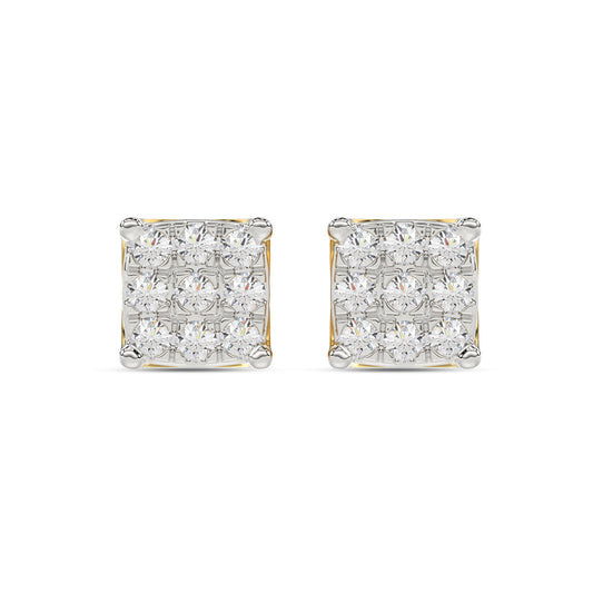 LADIES EARRING 0.25CT ROUND DIAMOND 10K YELLOW GOLD