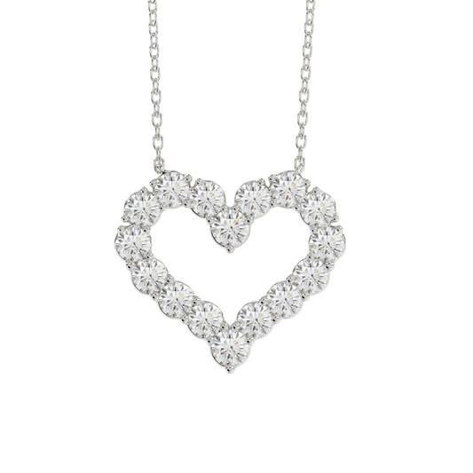LADIES NECKLACE 3 1/3CT ROUND DIAMOND 14K WHITE GOLD