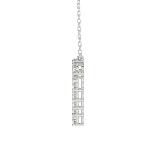 LADIES NECKLACE 3 1/3CT ROUND DIAMOND 14K WHITE GOLD