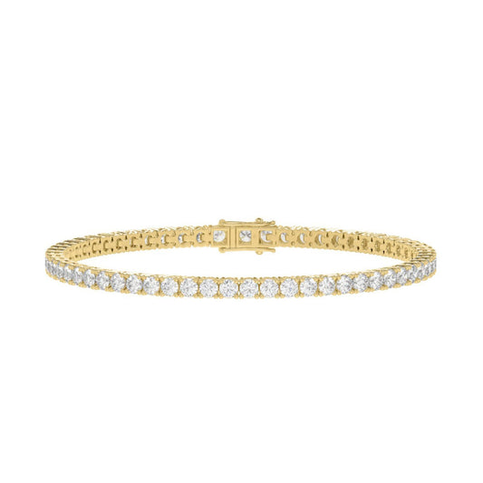 LADIES BRACELET 7CT ROUND DIAMOND 14K YELLOW GOLD