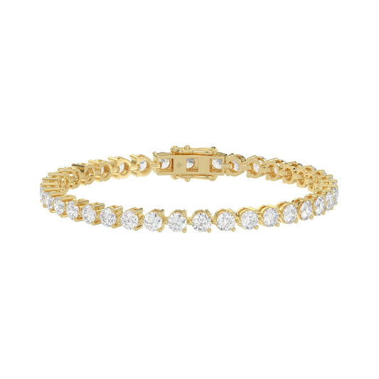 LADIES BRACELET 7CT ROUND DIAMOND 14K YELLOW GOLD